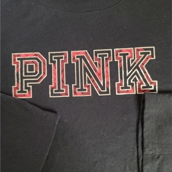 vs PINK Black Gold Red Plaid Long-Sleeved Crop - Picture 2 of 4